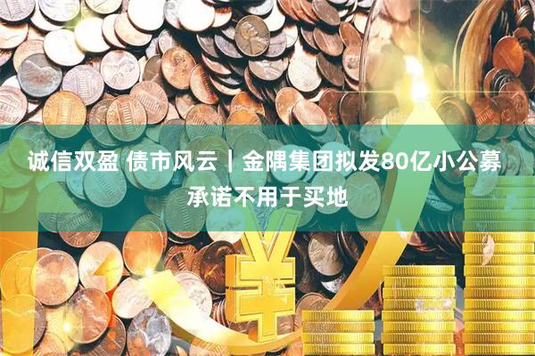 诚信双盈 债市风云|金隅集团拟发80亿小公募 承诺不用于买地